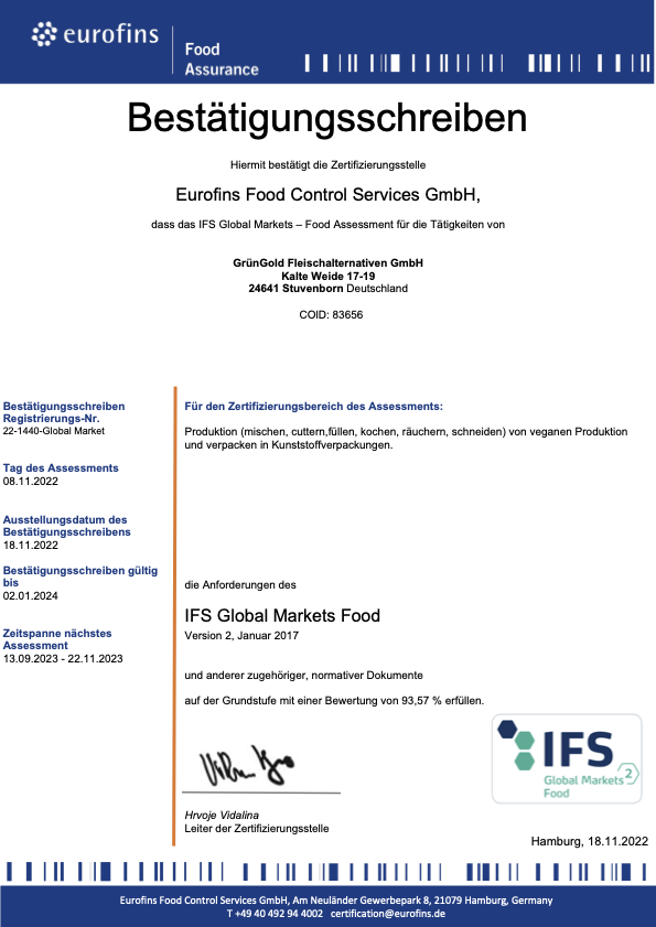 Zertifikat IFS Global Markets